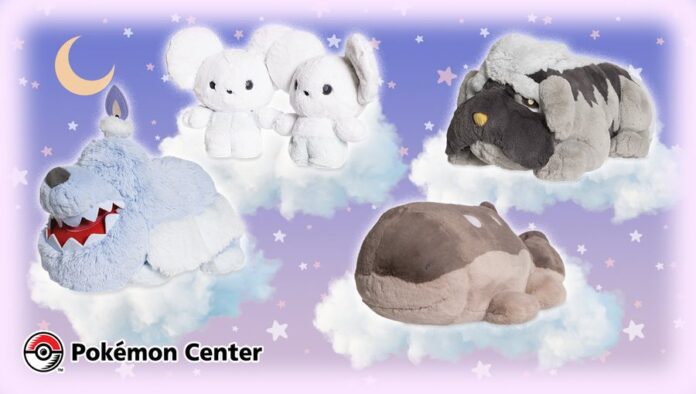 New Paldea region Comfy Friends Plush featuring Tandemaus, Mabosstiff, Greavard, Clodsire and more available now at the Pokémon Center