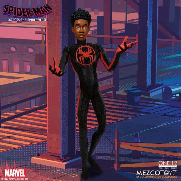 Miles Morales from Spider-Man: Across the Spider-Verse swings into Mezco’s One:12 Collective