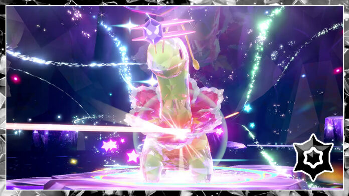 Psychic–Tera Type Meganium with the Mightiest Mark now appearing in 7-star Pokémon Scarlet and Violet Tera Raid Battles until April 7, 2024, at 4:59 p.m. PDT