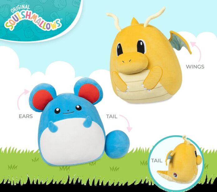 You can now preorder Dragonite and Marill Squishmallows from the official Pokémon Center