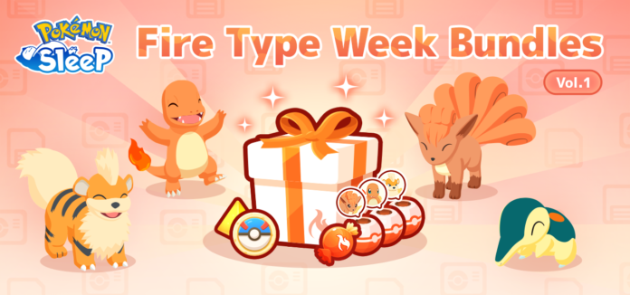 Fire Type Week Bundles Vol. 1 (S, M, and L) revealed for Pokémon Sleep and will be available beginning May 6