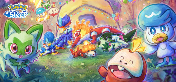 New First Anniversary Fest artwork unveiled for Pokémon Sleep featuring Sprigatito, Fuecoco, Quaxly and their evolutions