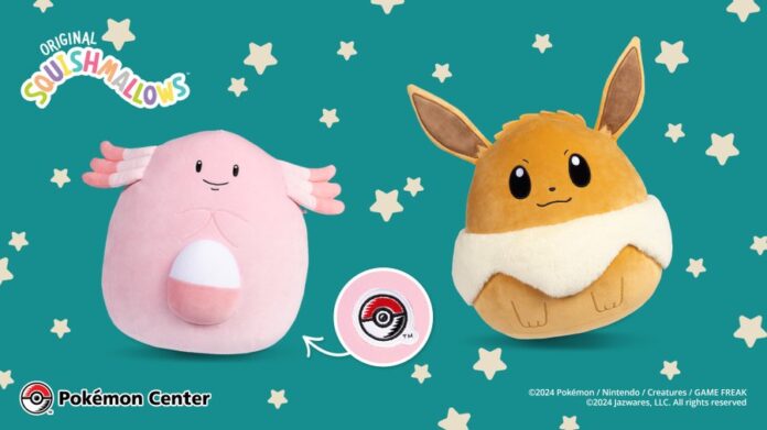 Chansey and Eevee Squishmallows, new Sitting Cuties Shiny Rayquaza, new Sleeping Tinkaton Poké Plush and more revealed for the official Pokémon Center