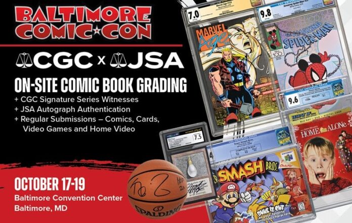 CGC x JSA to Offer On-site Grading at Baltimore Comic-Con as the Show’s Exclusive Authentication and Grading Service