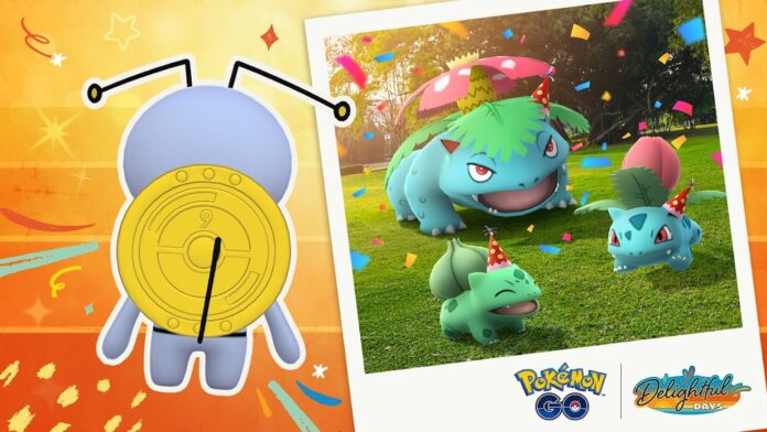 Pokémon GO’s 9th Anniversary Party will run from July 1 to July 6 featuring the debuts of Ivysaur and Venusaur wearing party hats, Gimmighoul holding a 9th anniversary coin and more Pokémon GO’s 9th Anniversary Party will run from July 1 to July 6 featuring the debuts of Ivysaur and Venusaur wearing party hats, Gimmighoul holding a 9th anniversary coin and more
