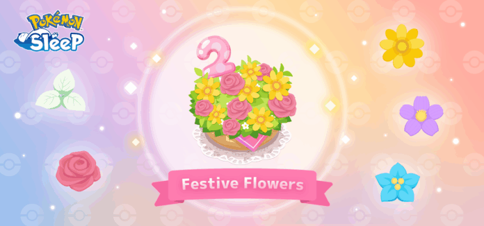 Pokémon Sleep Second Anniversary Announcements 1 and 2: Festive Flowers and Neutralizing Mints, Second Anniversary Gifts