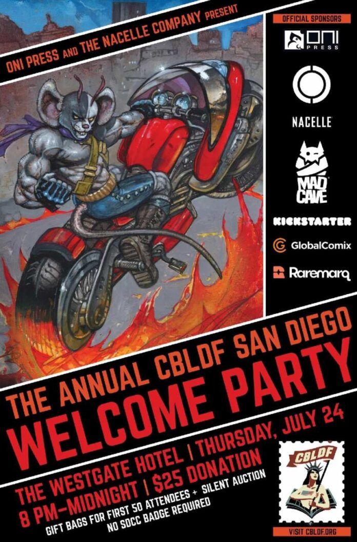 SDCC 2025: Oni Press and The Nacelle Company rev up the CBLDF Welcome Party with Biker Mice From Mars