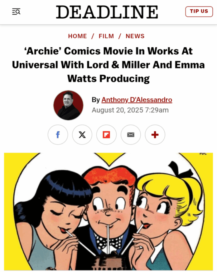 BREAKING NEWS: A Live-Action Archie Comics Movie Is On the Way!