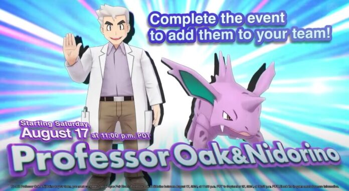 Special Sync Pair Event Professor Oak & Nidorino is back and now underway in Pokémon Masters EX until August 27