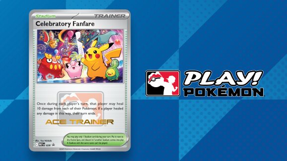 Celebratory Fanfare officially revealed as the 2025 Pokémon Championship Series Ace Trainer reward TCG card Celebratory Fanfare officially revealed as the 2025 Pokémon Championship Series Ace Trainer reward TCG card