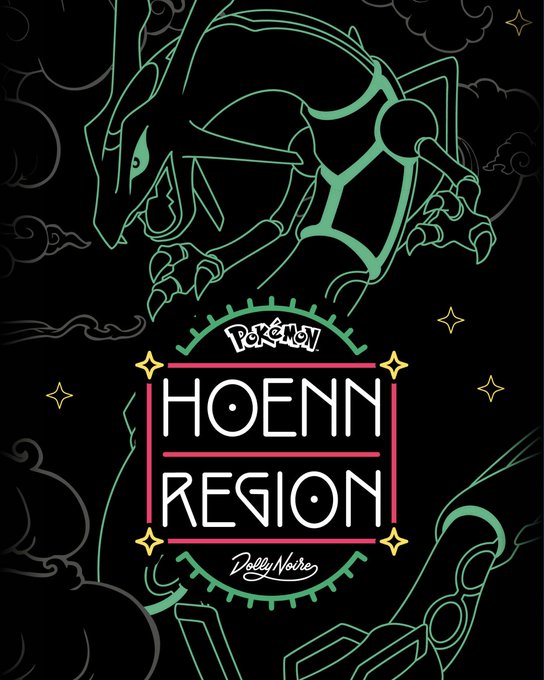 New Pokémon × Dolly Noire apparel items including tees, hoodies, sweatpants and more featuring Hoenn Pokémon available now at the official Pokémon Center New Pokémon × Dolly Noire apparel items including tees, hoodies, sweatpants and more featuring Hoenn Pokémon available now at the official Pokémon Center
