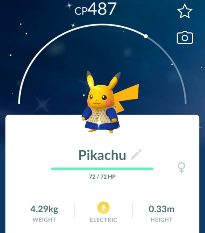 Pikachu wearing a saree and Pikachu wearing a kurta return in Pokémon GO for the Festival of Lights from October 18 to October 23 in India Pikachu wearing a saree and Pikachu wearing a kurta return in Pokémon GO for the Festival of Lights from October 18 to October 23 in India