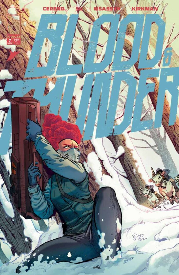 The Bounty Hunter Becomes the Hunted in Blood & Thunder #7 from Benito Cereno, E.J. Su, MSassyK, and Robert Kirkman