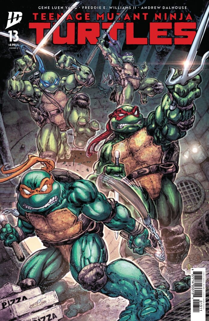 A new era of Teenage Mutant Ninja Turtles is coming! Read the first seven pages of Gene Luen Yang and Freddie E. Williams II’s debut issue!