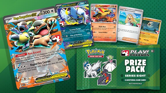 Play! Pokémon Prize Pack Series Eight will be available starting January 1, 2026, at participating Play! Pokémon Stores featuring popular Pokémon TCG cards Play! Pokémon Prize Pack Series Eight will be available starting January 1, 2026, at participating Play! Pokémon Stores featuring popular Pokémon TCG cards
