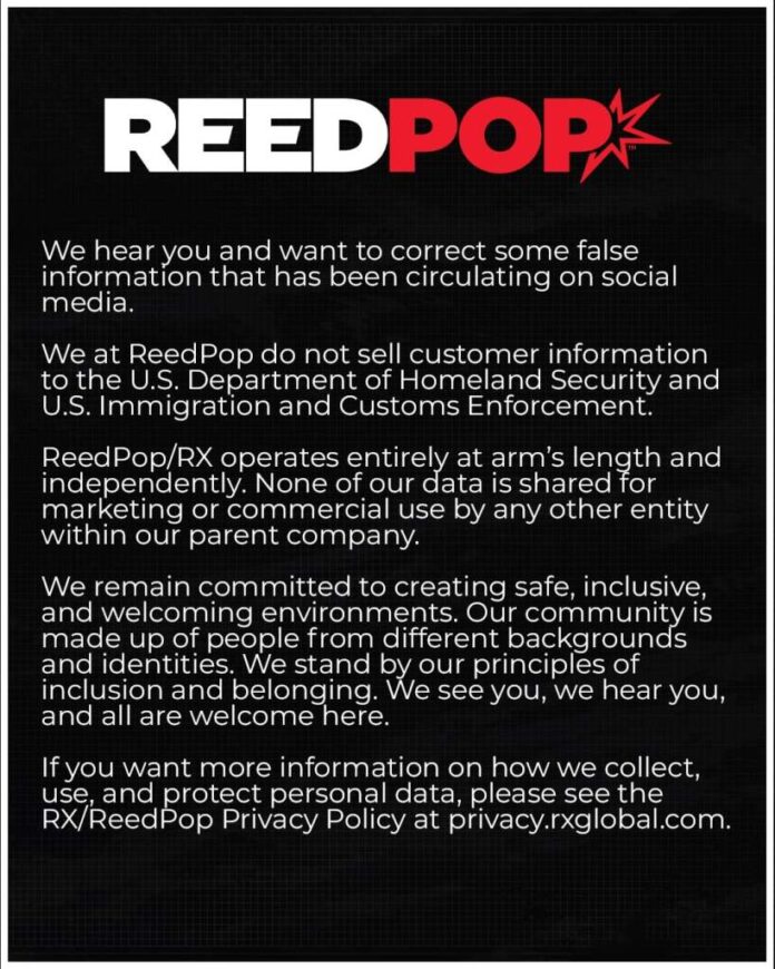 ReedPop Attempts to Clarify its dealings with ICE