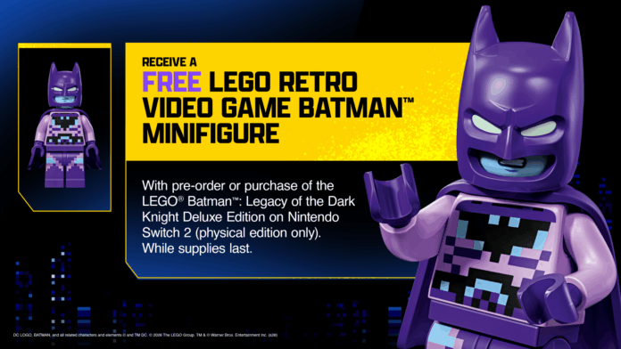 LEGO Batman: Legacy of the Dark Knight comes to Nintendo Switch 2 on September 18 and comes with a new LEGO Retro Video Game Batman Minifigure