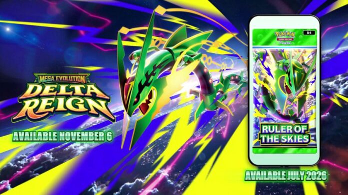 New Pokémon TCG Pocket Ruler of The Skies expansion arrives July, physical Pokémon TCG: Mega Evolution—Delta Reign expansion launches November 6, both star Mega Rayquaza New Pokémon TCG Pocket Ruler of The Skies expansion arrives July, physical Pokémon TCG: Mega Evolution—Delta Reign expansion launches November 6, both star Mega Rayquaza