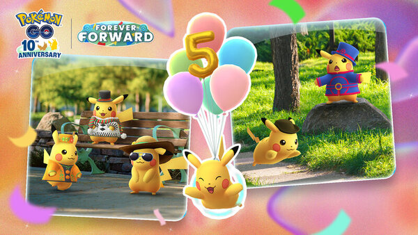 Pokémon GO Special Anniversary Pikachu Celebration event now underway until July 20 featuring three celebrations of different costumed Pikachu, increased spawns of Pikachu, Shiny Pikachu and more Pokémon GO Special Anniversary Pikachu Celebration event now underway until July 20 featuring three celebrations of different costumed Pikachu, increased spawns of Pikachu, Shiny Pikachu and more