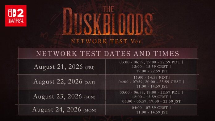 The Duskbloods Closed Network Test applications open July 22 for Nintendo Switch 2, test sessions begin Aug. 21