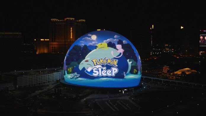 Pokémon Sleep takes over Las Vegas Sphere with giant Poké Ball and Mew